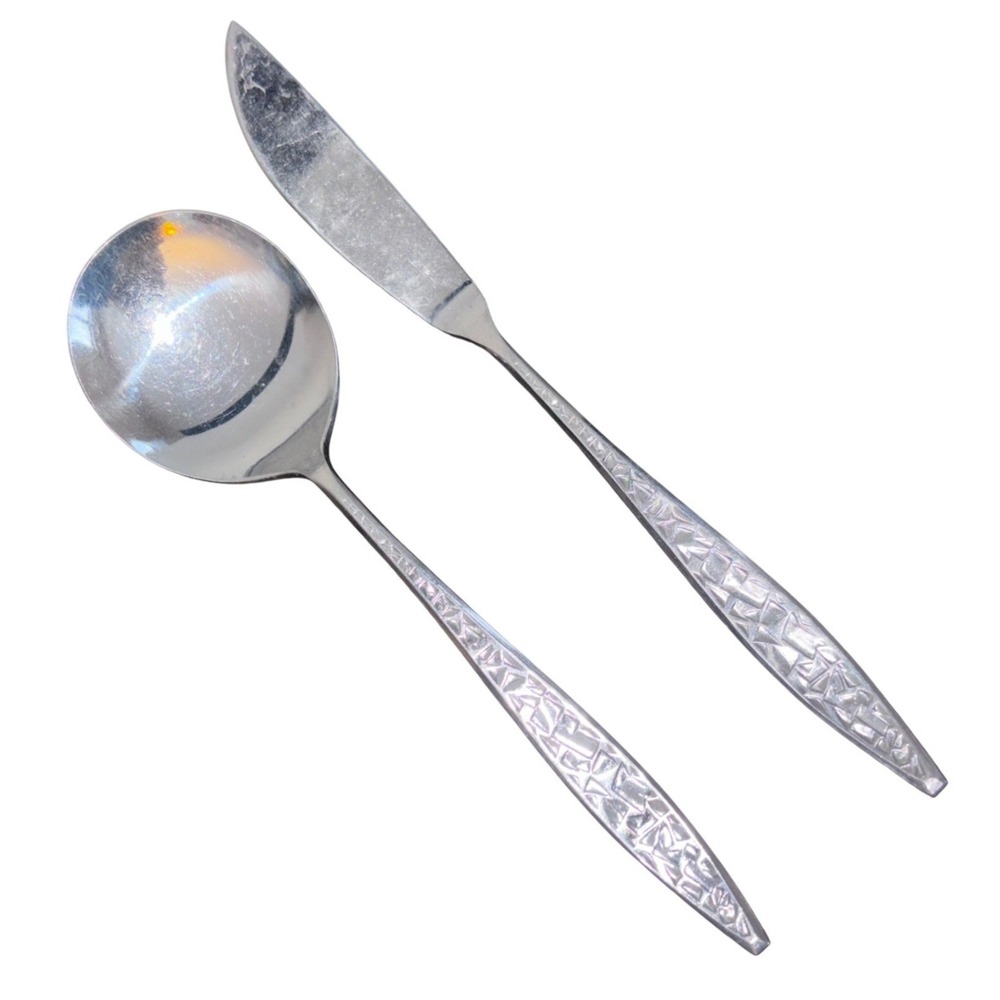 EKCO Eterna BALBOA Stainless Geometric‎ Glossy Silverware CHOICE Flatware | Set